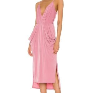 BCBGeneration Della Sleeveless Draped Midi Dress with Front Pockets - Size M